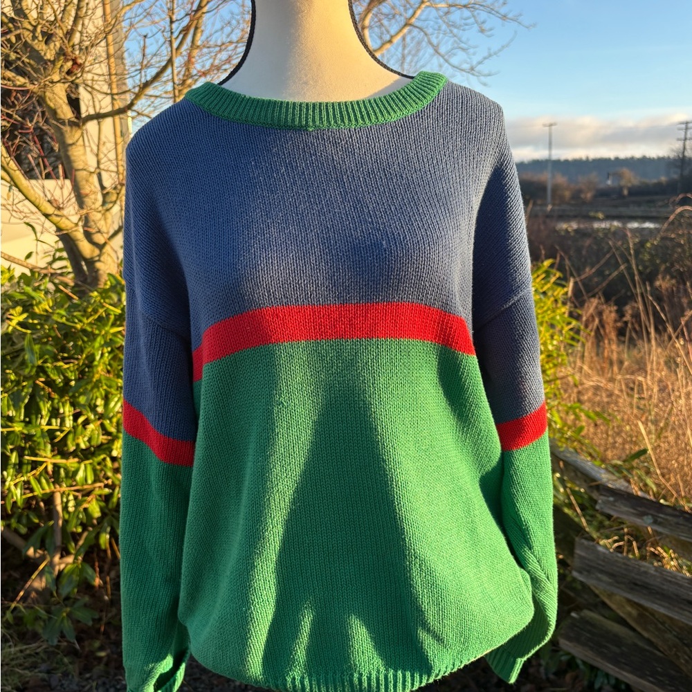 Vintage Colour Block Cotton Sweater – Made in Korea – Size S/M - Picture 2 of 7
